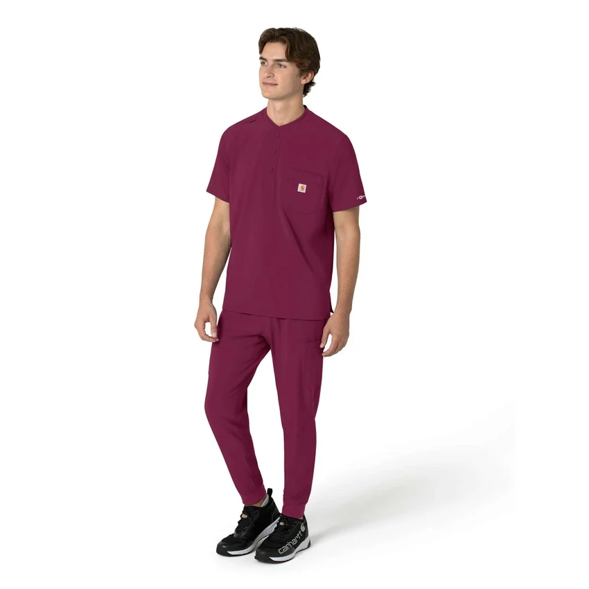 Force Cross-Flex Erkek Henley Scrub Üst