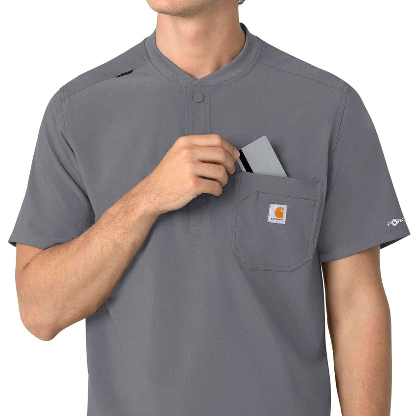 Force Cross-Flex Erkek Henley Scrub Üst