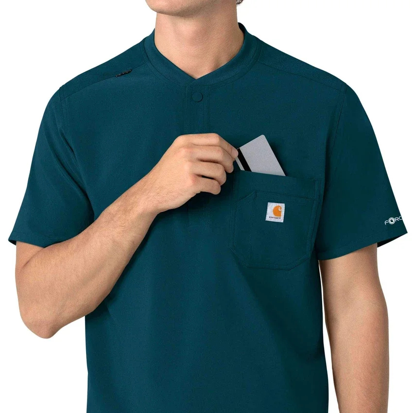 Force Cross-Flex Erkek Henley Scrub Üst