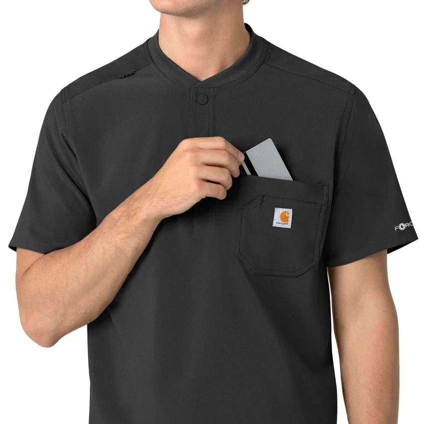 Force Cross-Flex Erkek Henley Scrub Üst