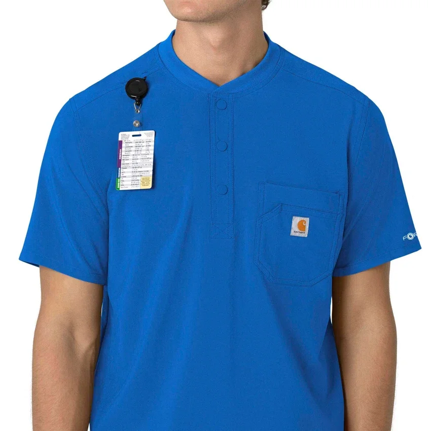 Force Cross-Flex Erkek Henley Scrub Üst