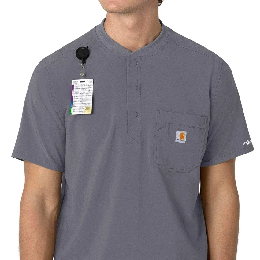Force Cross-Flex Erkek Henley Scrub Üst