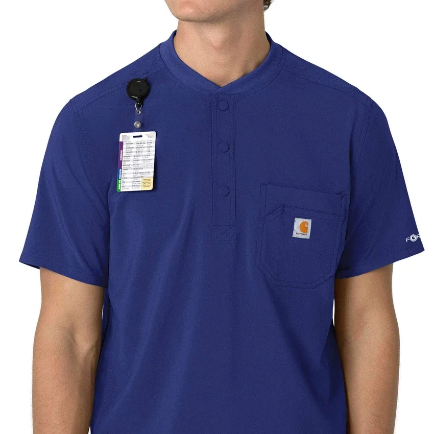 Force Cross-Flex Erkek Henley Scrub Üst