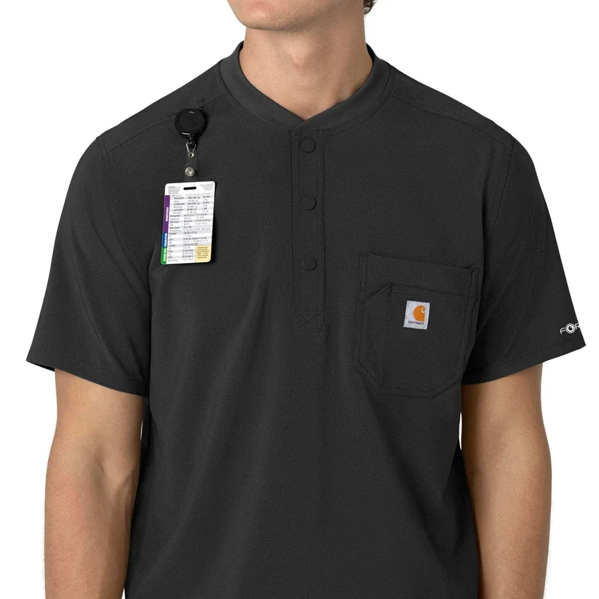 Force Cross-Flex Erkek Henley Scrub Üst