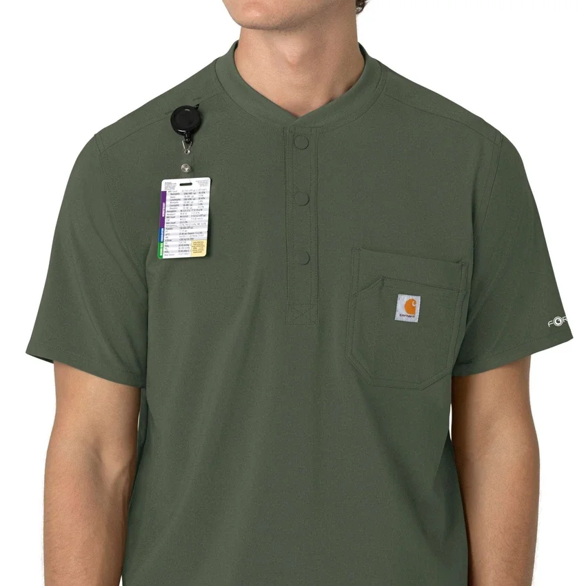 Force Cross-Flex Erkek Henley Scrub Üst