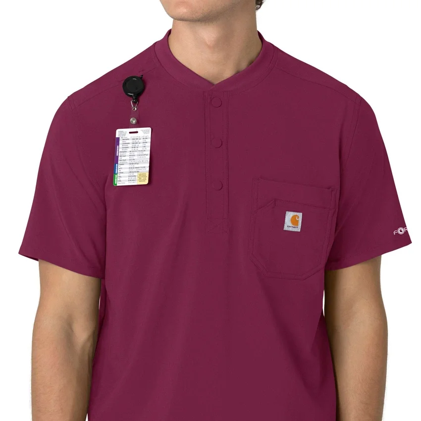 Force Cross-Flex Erkek Henley Scrub Üst