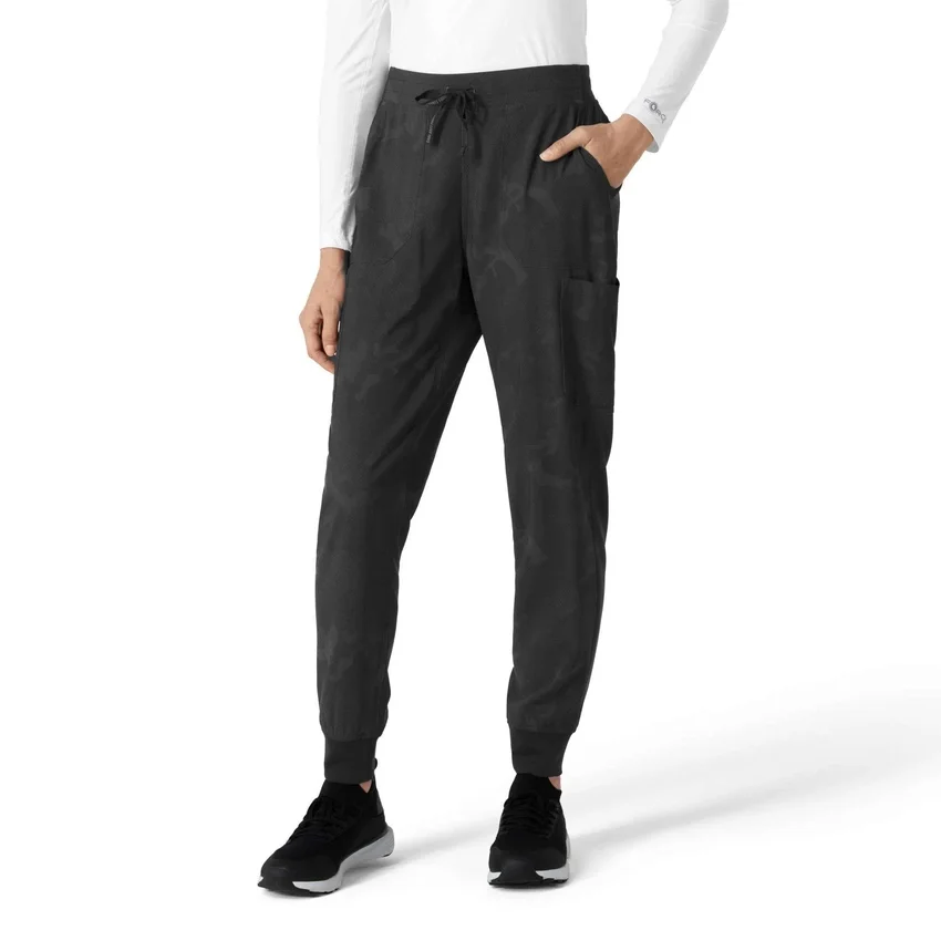 Kadın Baskılı Kargo Jogger Scrub Pantolon