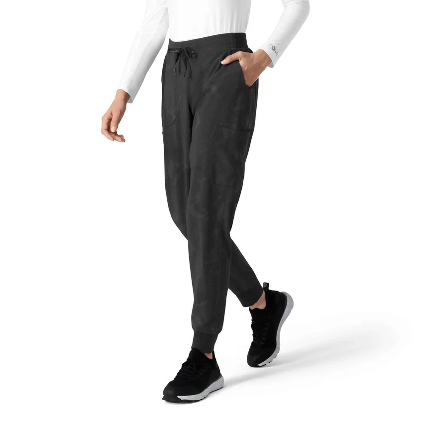 Kadın Baskılı Kargo Jogger Scrub Pantolon