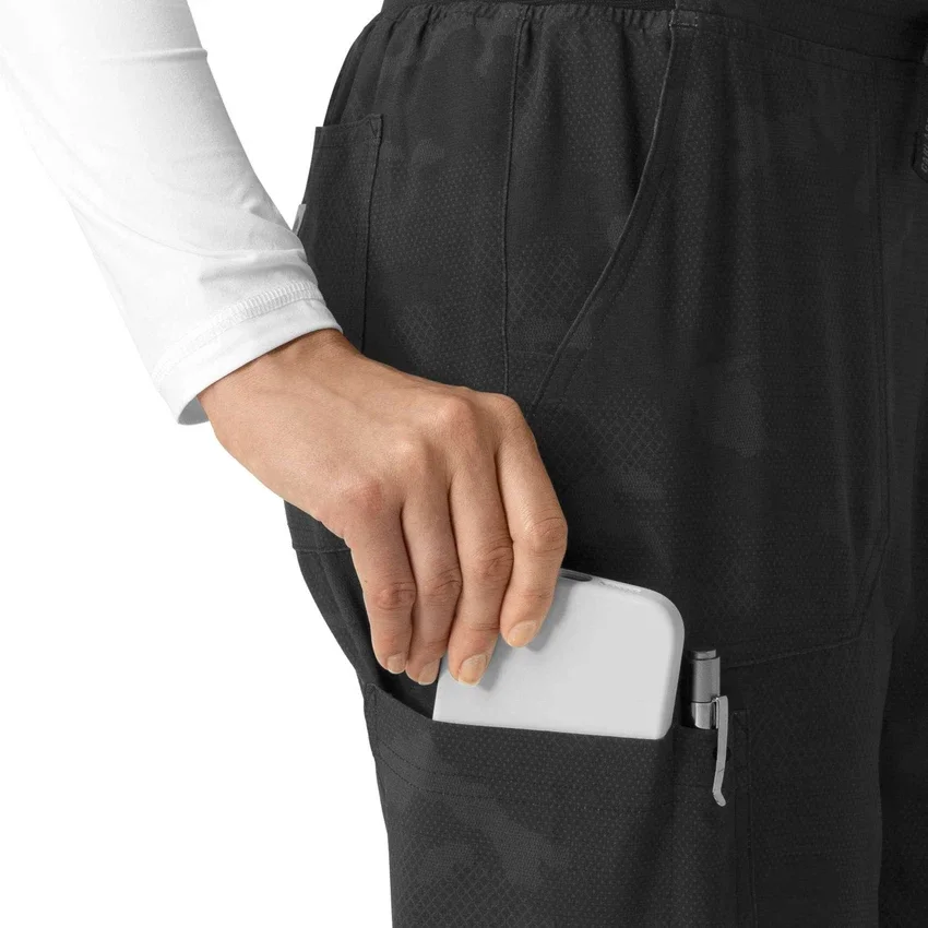 Kadın Baskılı Kargo Jogger Scrub Pantolon
