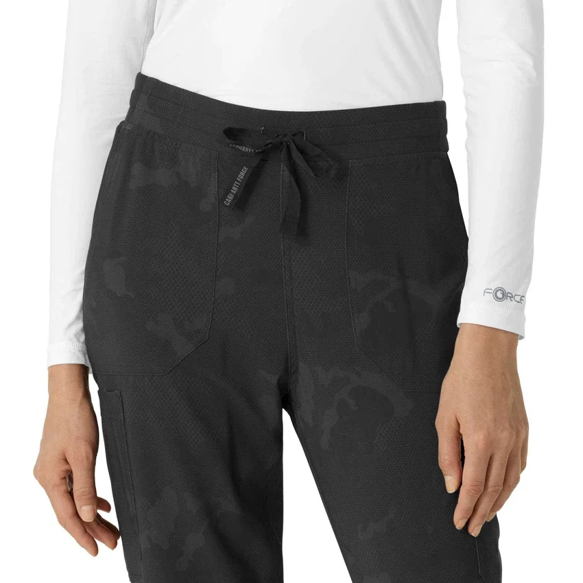 Kadın Baskılı Kargo Jogger Scrub Pantolon