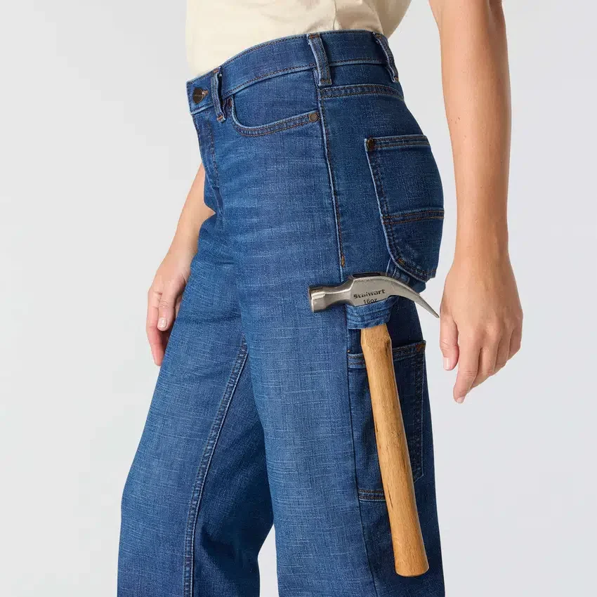 Kadın Carpenter Orta Bel Esnek İş Kotu