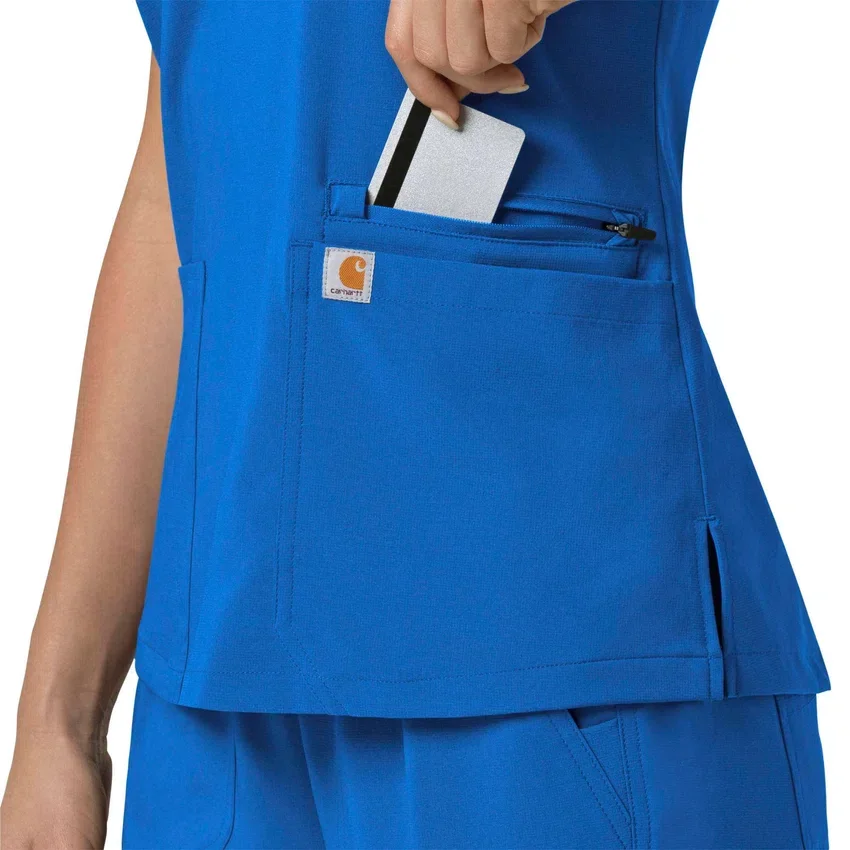 Kadın Force Cross-Flex Flex Panel V Yaka Scrub Üst