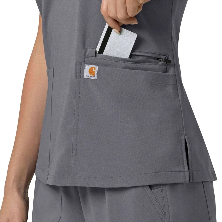 Kadın Force Cross-Flex Flex Panel V Yaka Scrub Üst