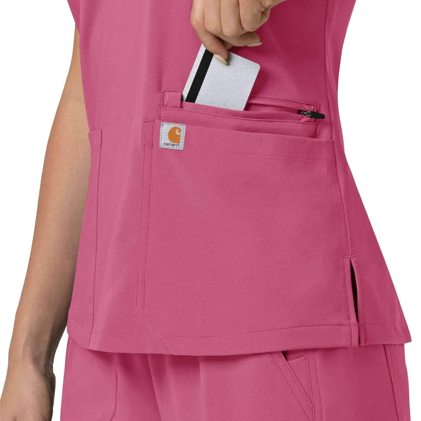 Kadın Force Cross-Flex Flex Panel V Yaka Scrub Üst