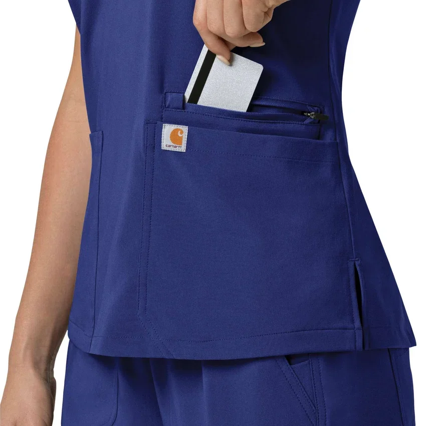 Kadın Force Cross-Flex Flex Panel V Yaka Scrub Üst