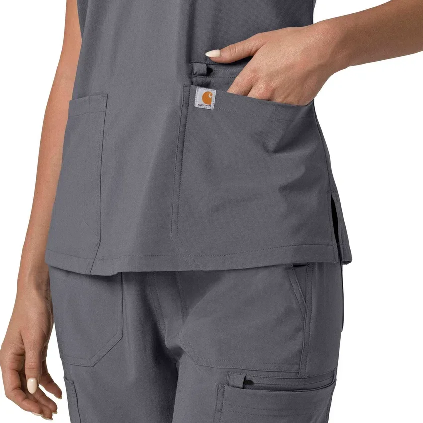 Kadın Force Cross-Flex Flex Panel V Yaka Scrub Üst