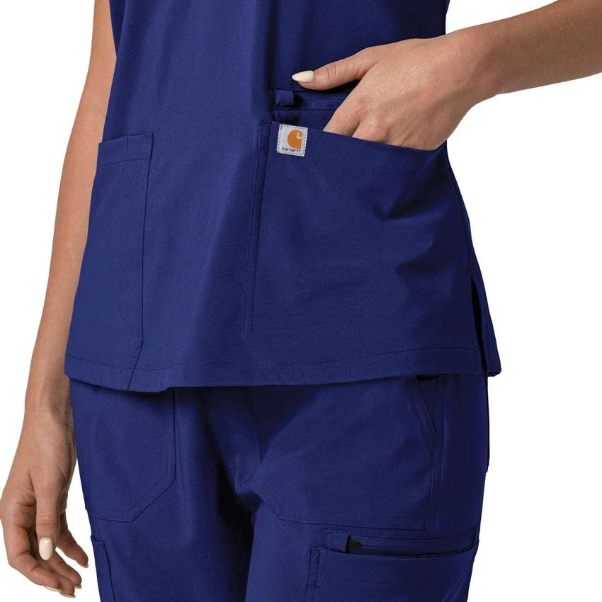 Kadın Force Cross-Flex Flex Panel V Yaka Scrub Üst