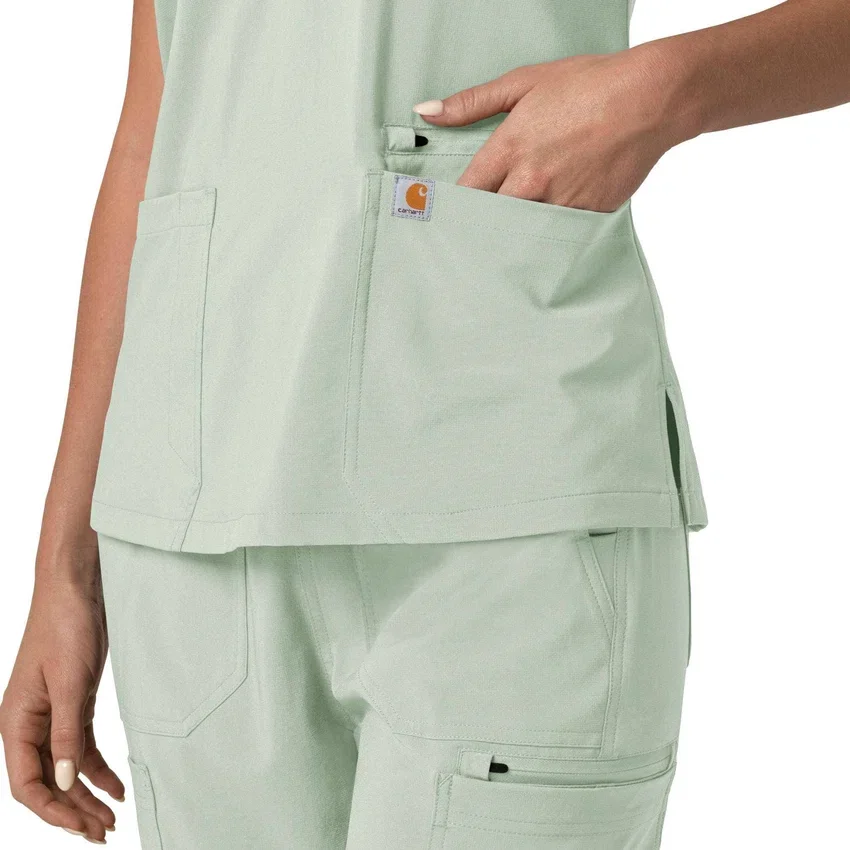Kadın Force Cross-Flex Flex Panel V Yaka Scrub Üst