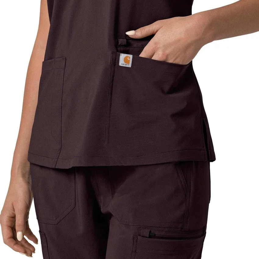 Kadın Force Cross-Flex Flex Panel V Yaka Scrub Üst