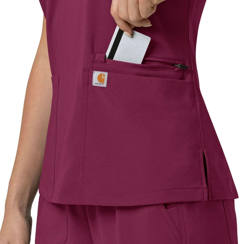 Kadın Force Cross-Flex Flex Panel V Yaka Scrub Üst