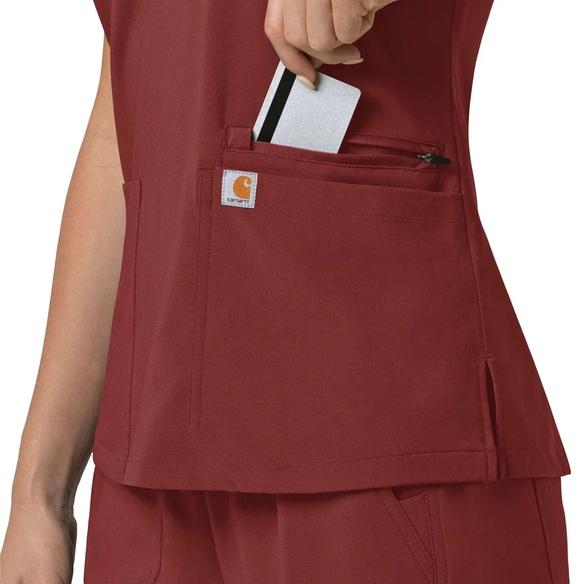 Kadın Force Cross-Flex Flex Panel V Yaka Scrub Üst