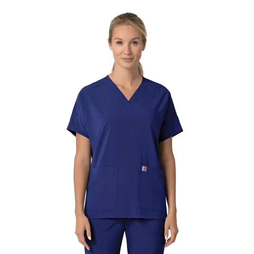 Kadın Force Cross-Flex Oversized V Yaka Scrub Üst