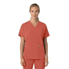 Kadın Force Cross-Flex  Oversized V Yaka Scrub Üst