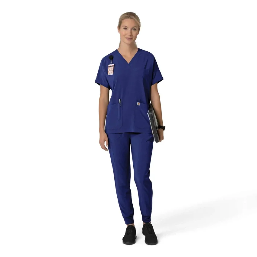 Kadın Force Cross-Flex Oversized V Yaka Scrub Üst