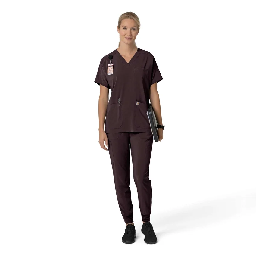 Kadın Force Cross-Flex Oversized V Yaka Scrub Üst