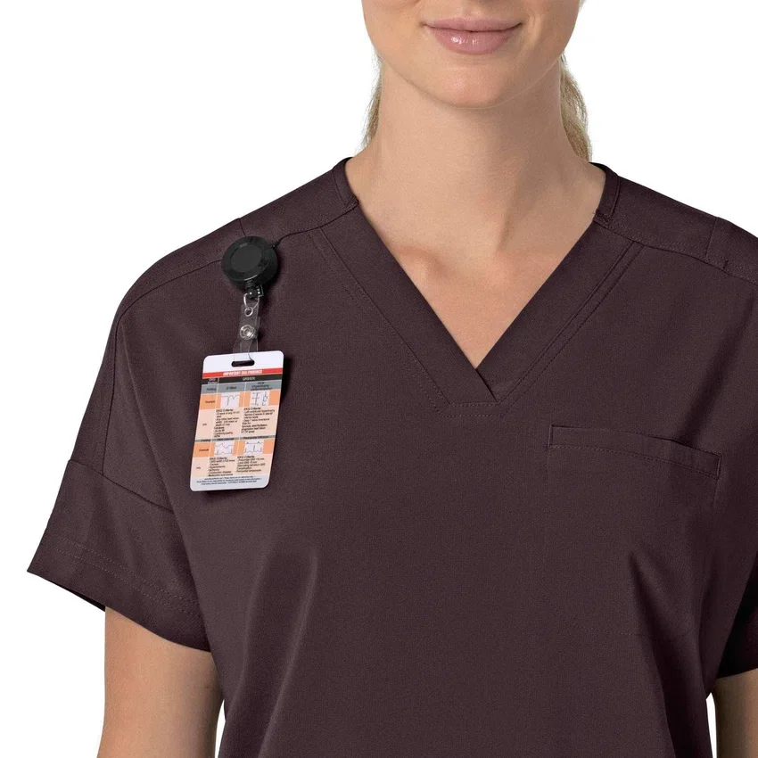 Kadın Force Cross-Flex Oversized V Yaka Scrub Üst