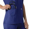 Kadın Force Cross-Flex Oversized V Yaka Scrub Üst
