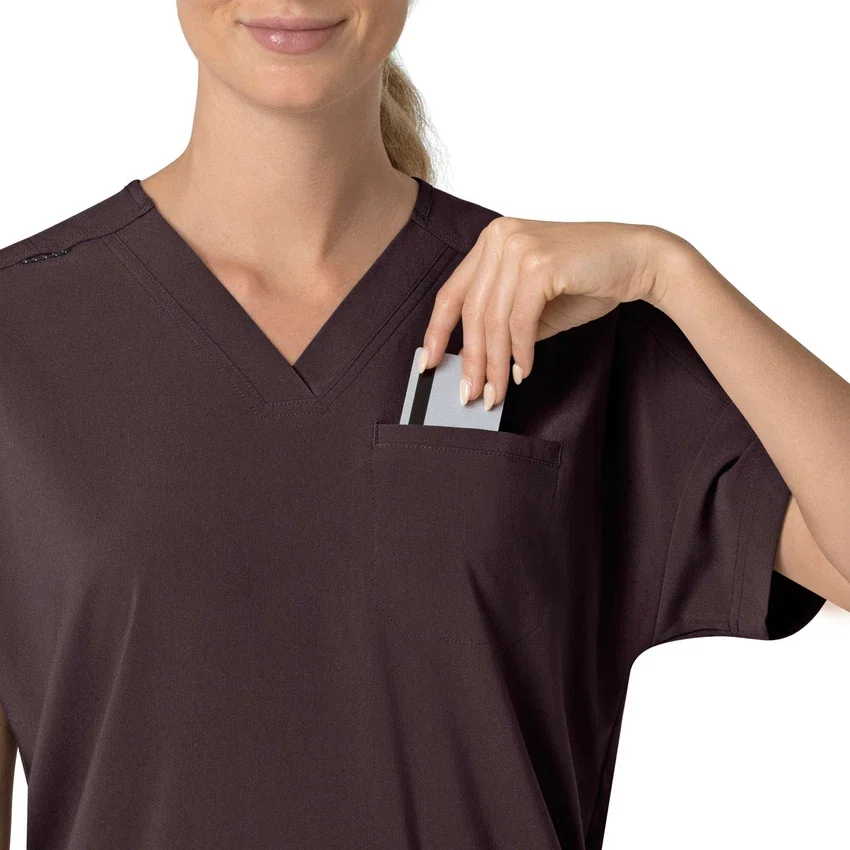 Kadın Force Cross-Flex Oversized V Yaka Scrub Üst