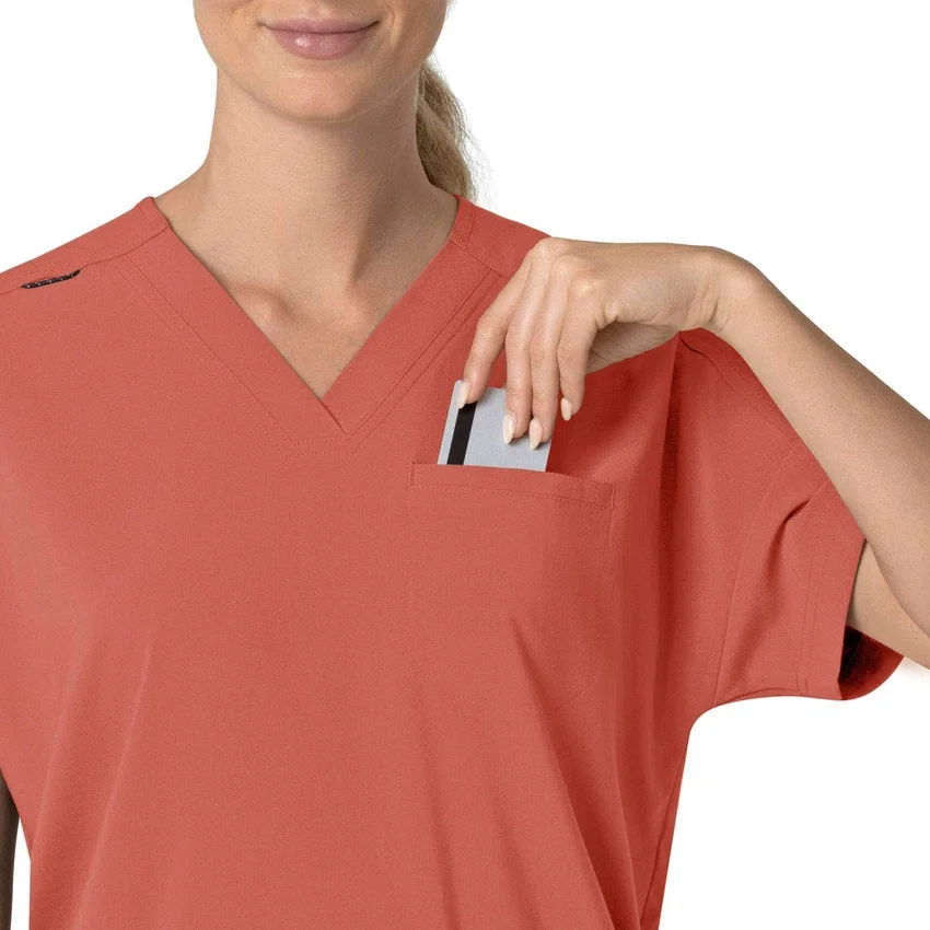 Kadın Force Cross-Flex Oversized V Yaka Scrub Üst