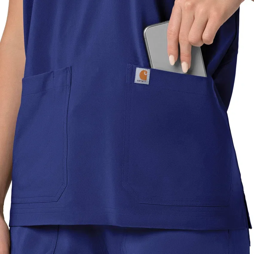 Kadın Force Cross-Flex Oversized V Yaka Scrub Üst