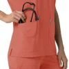 Kadın Force Cross-Flex Oversized V Yaka Scrub Üst