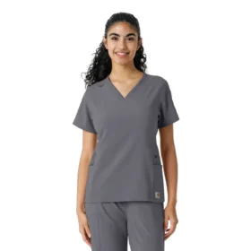 Kadın Force Cross-Flex Örme Panelli Scrub Üst