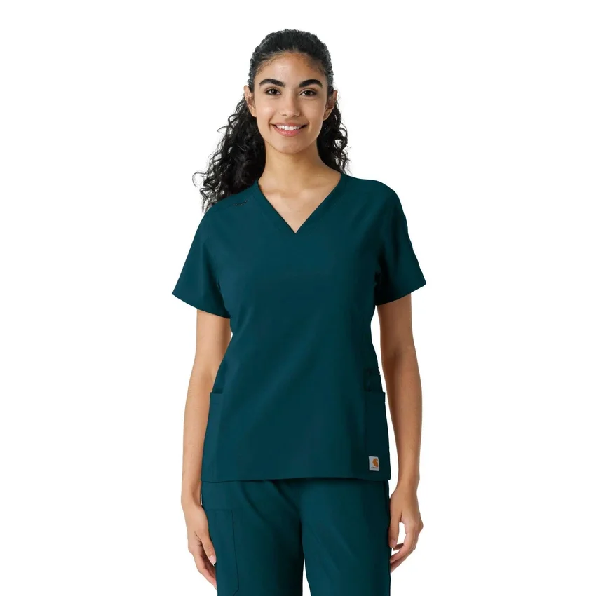 Kadın Force Cross-Flex Örme Panelli Scrub Üst