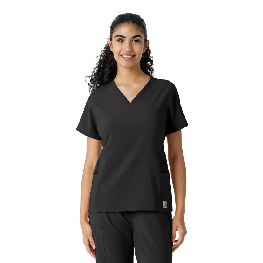 Kadın Force Cross-Flex Örme Panelli Scrub Üst