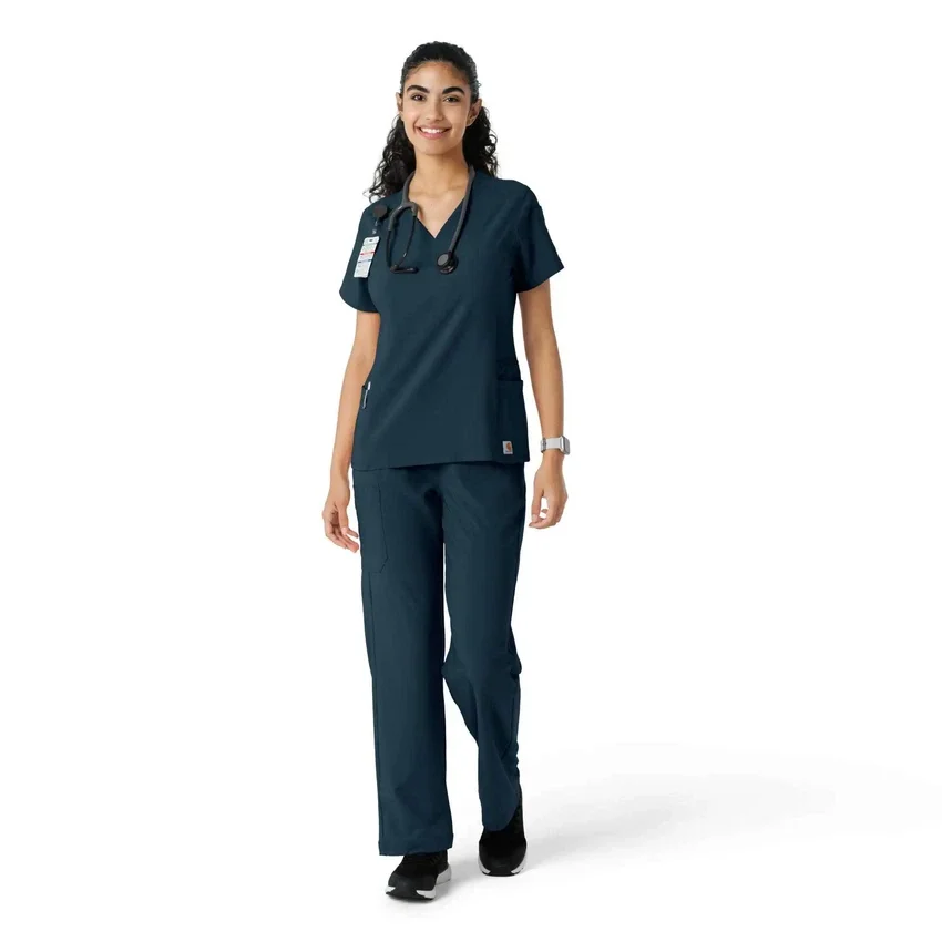 Kadın Force Cross-Flex Örme Panelli Scrub Üst
