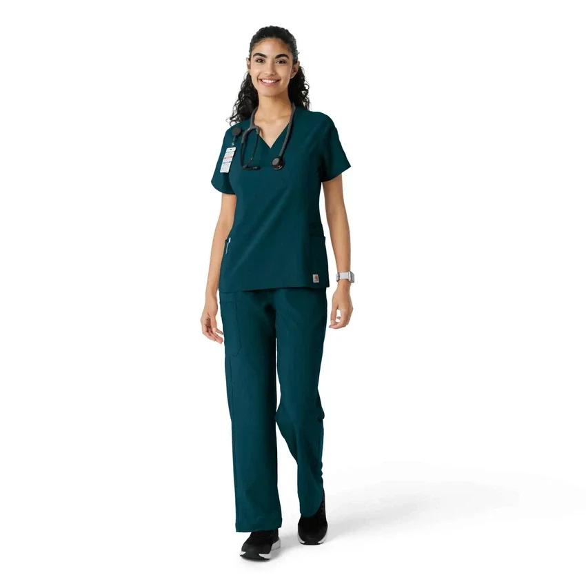 Kadın Force Cross-Flex Örme Panelli Scrub Üst