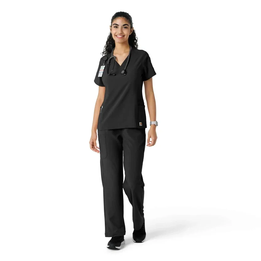 Kadın Force Cross-Flex Örme Panelli Scrub Üst