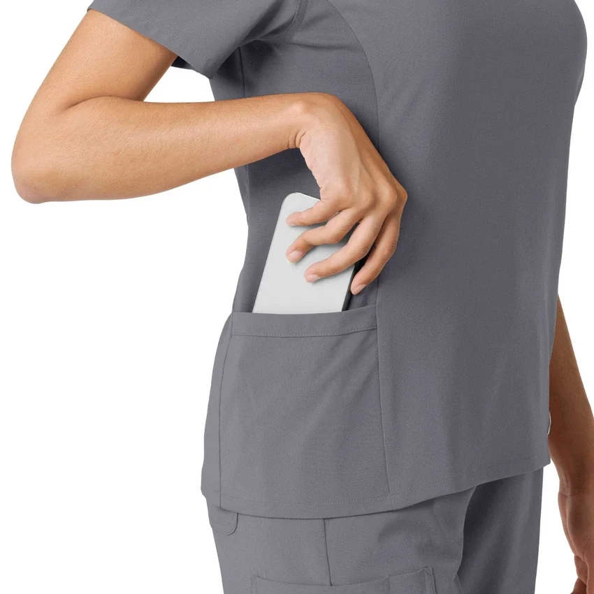 Kadın Force Cross-Flex Örme Panelli Scrub Üst