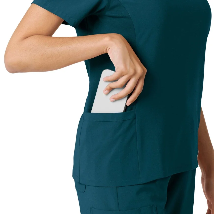 Kadın Force Cross-Flex Örme Panelli Scrub Üst