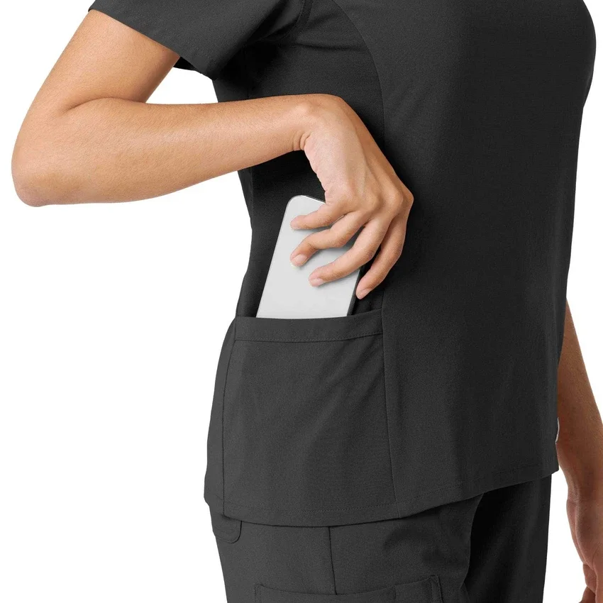 Kadın Force Cross-Flex Örme Panelli Scrub Üst