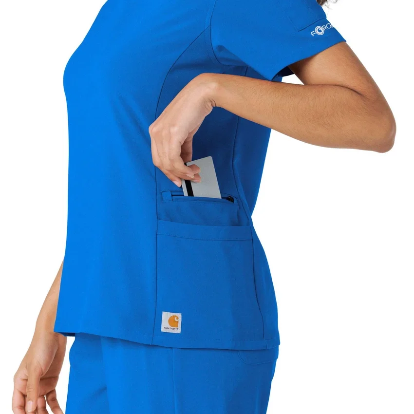 Kadın Force Cross-Flex Örme Panelli Scrub Üst