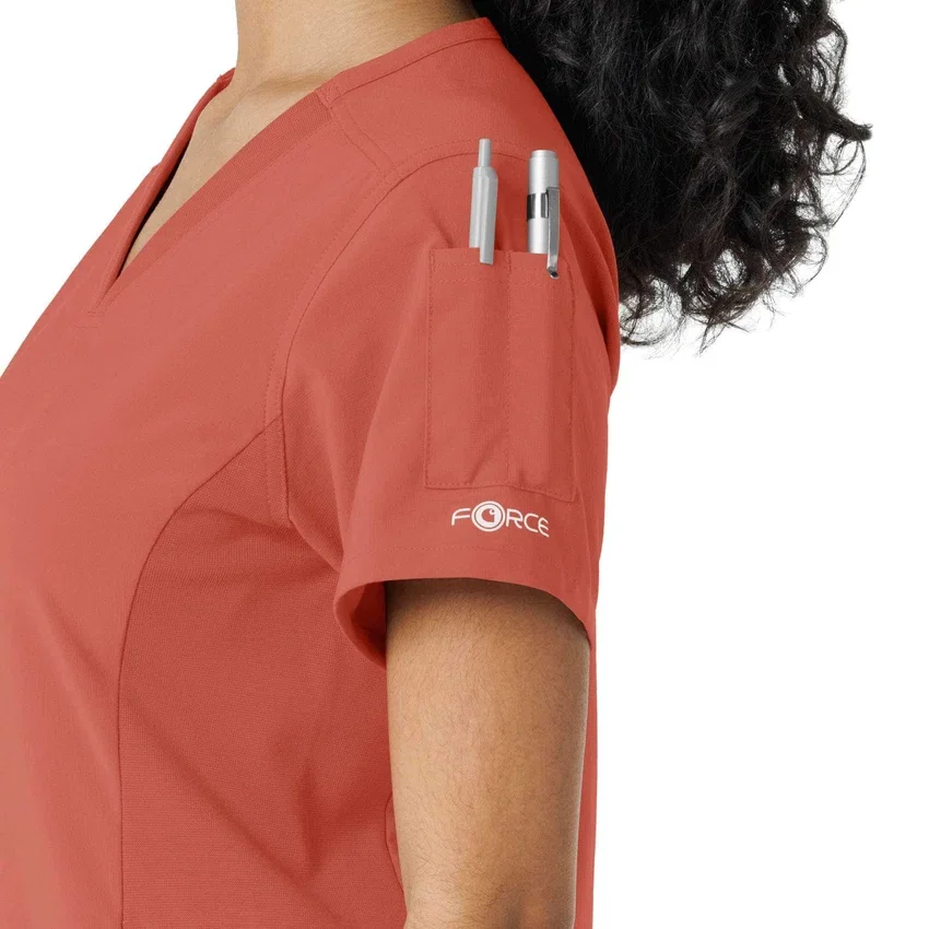 Kadın Force Cross-Flex Örme Panelli Scrub Üst