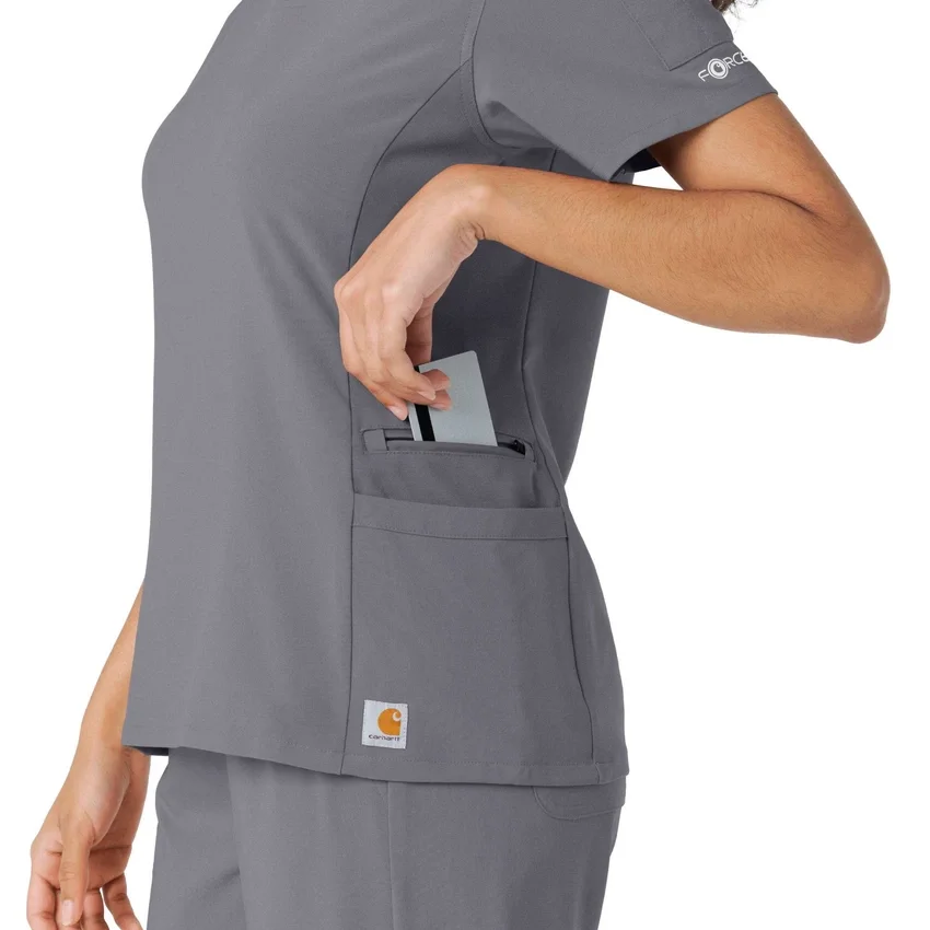 Kadın Force Cross-Flex Örme Panelli Scrub Üst