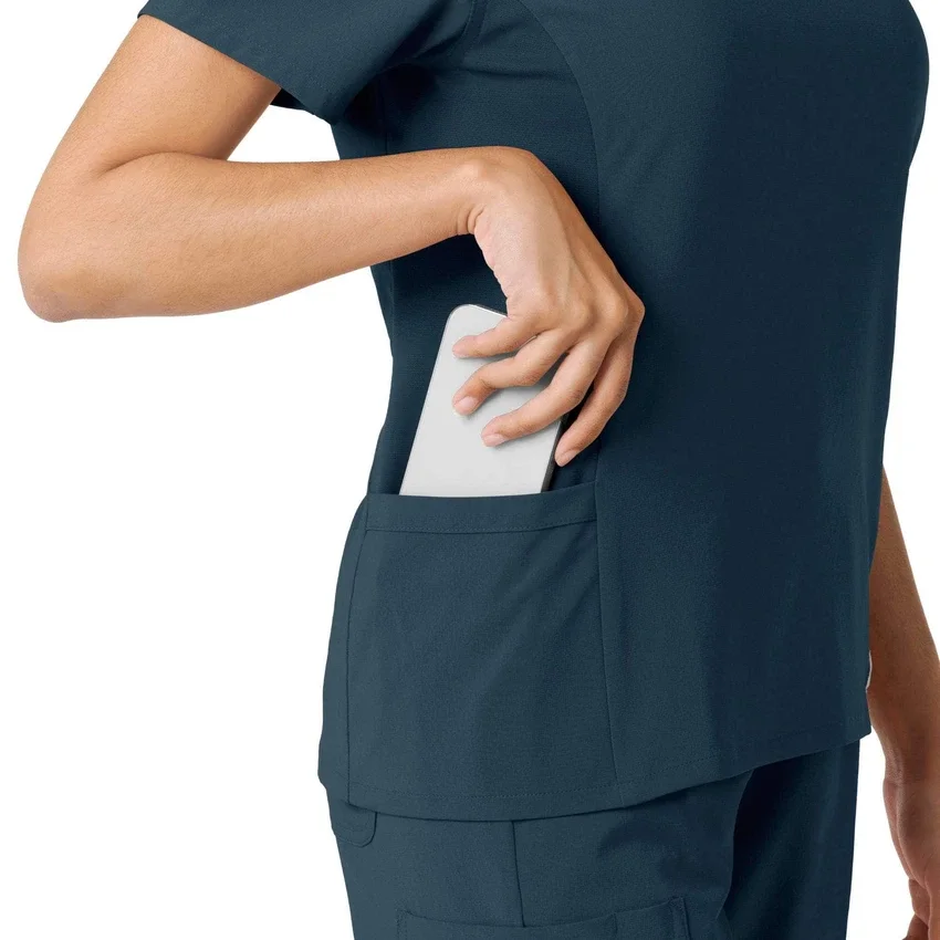 Kadın Force Cross-Flex Örme Panelli Scrub Üst