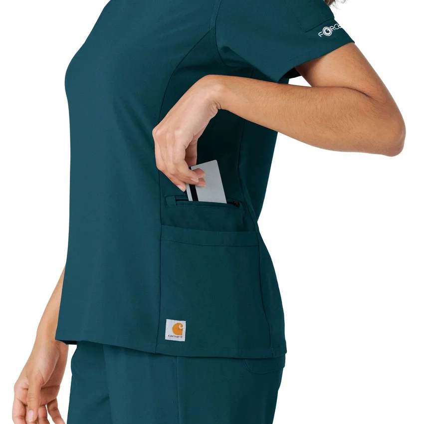 Kadın Force Cross-Flex Örme Panelli Scrub Üst