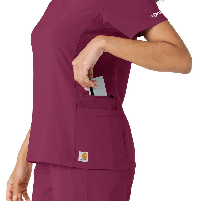 Kadın Force Cross-Flex Örme Panelli Scrub Üst